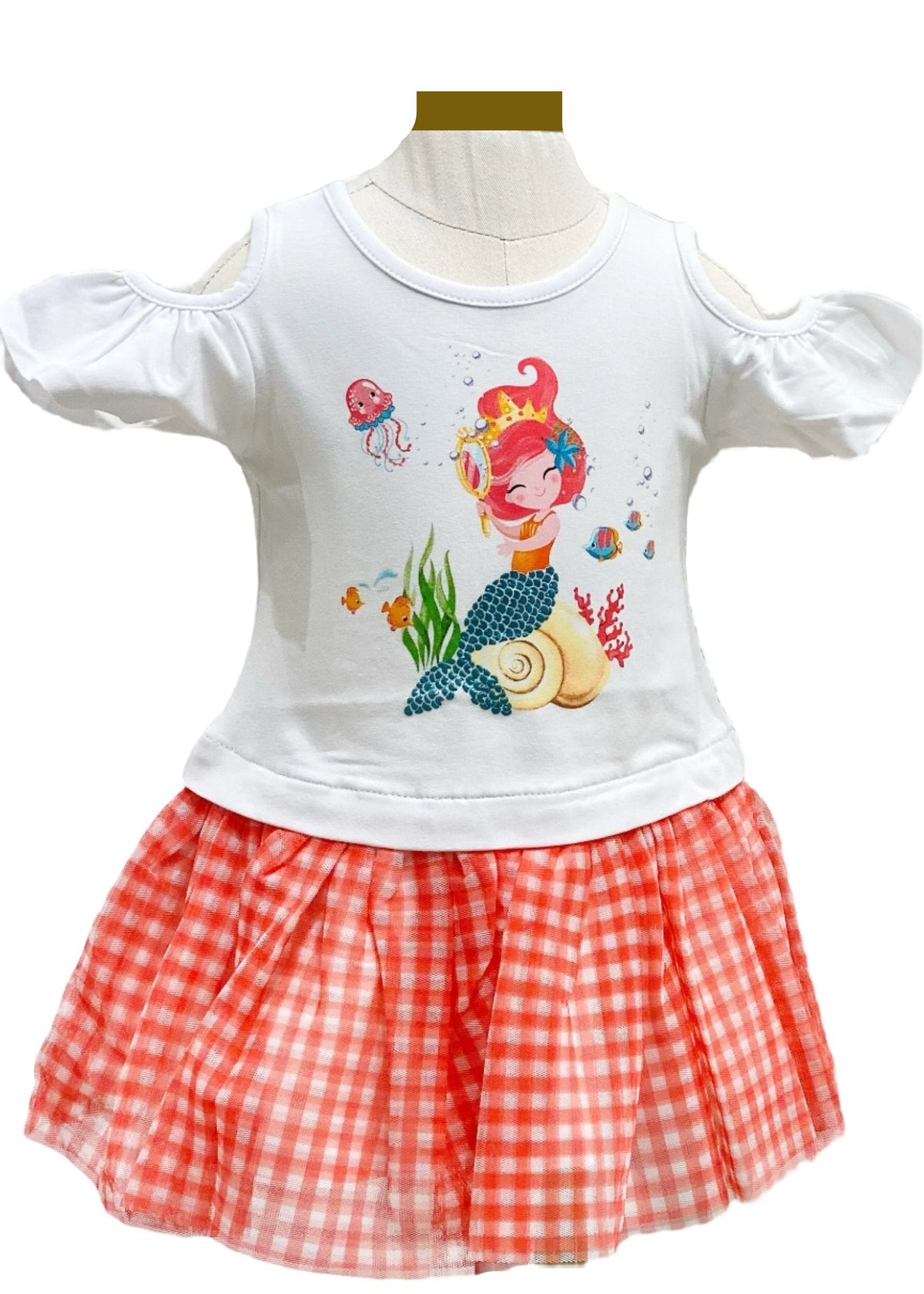 Sea Creature Print Cold Shoulder Dress