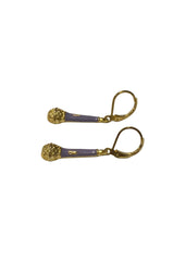 Purple Microphone Lever Back Earrings