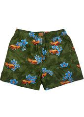 Mayoral Trucks and Blue Flowers Print Swim Short