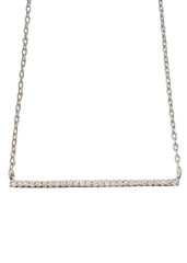Isaz Bar Pendant Necklace - Silver