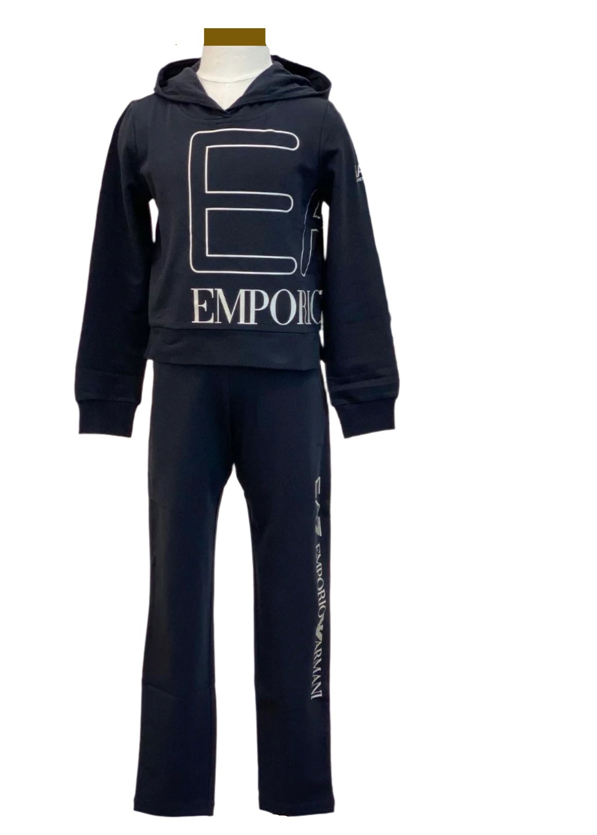 Gold Print 'EA7 EMPORIO ARMANI' Tracksuit Set