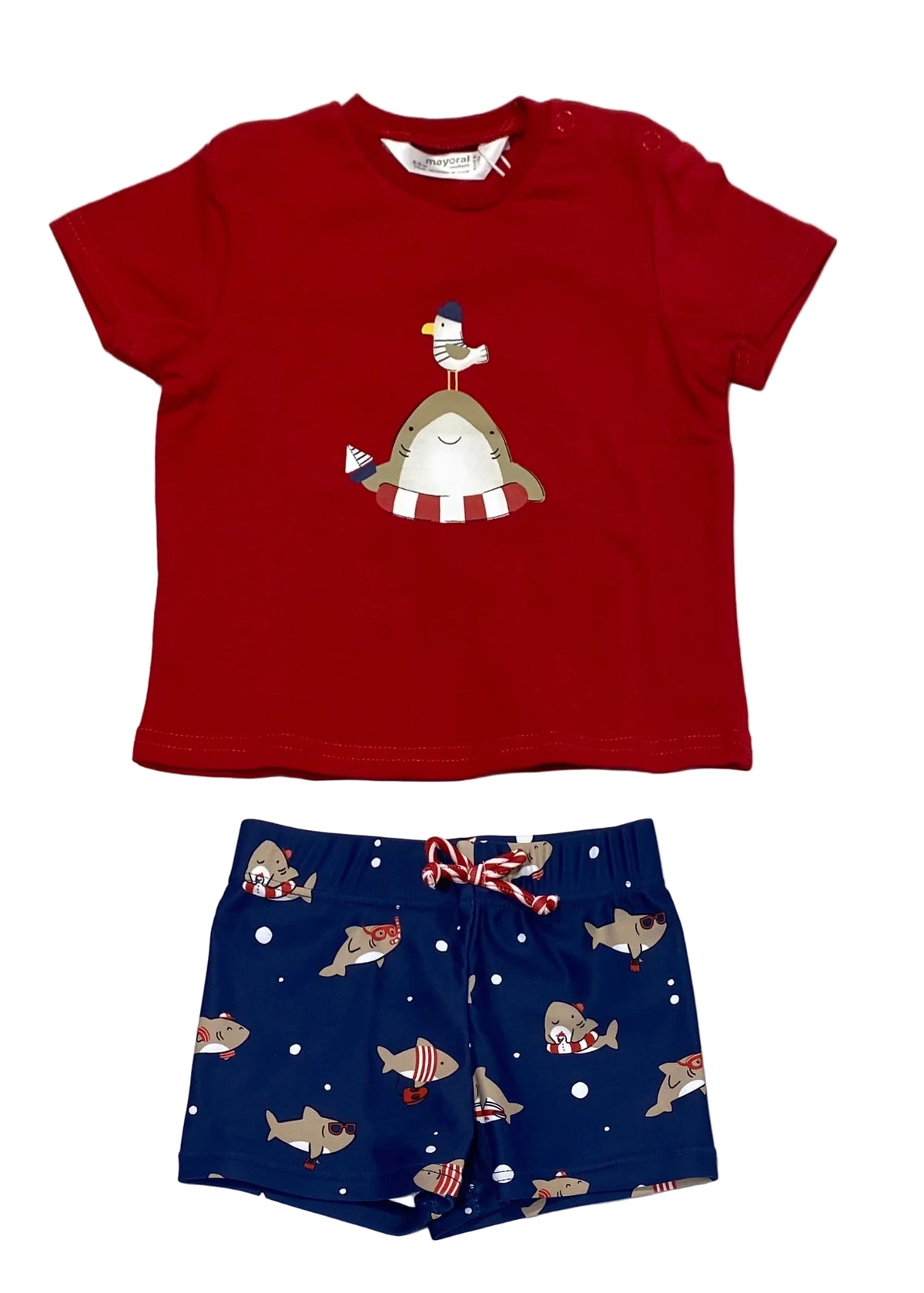 Mayoral Animal Print Top and Swim Short Set
