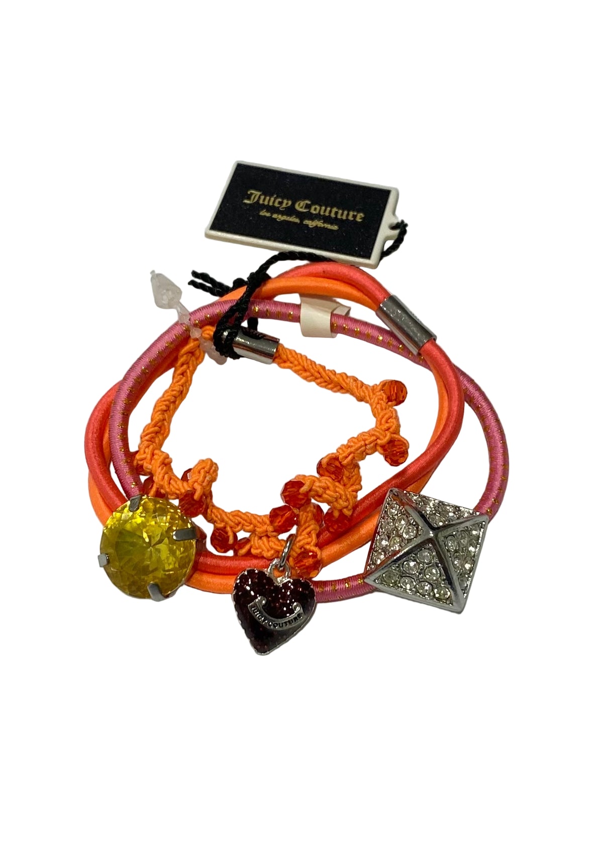 Orange Pink Charmy Hair Elastics