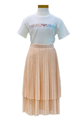 Four Colored Sequins 'Emporio Armani' T-Shirt and Skirt Set