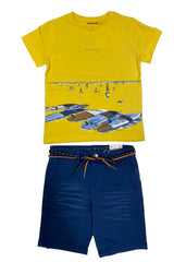 Mayoral Beach Surfboard Print Top and Short Set