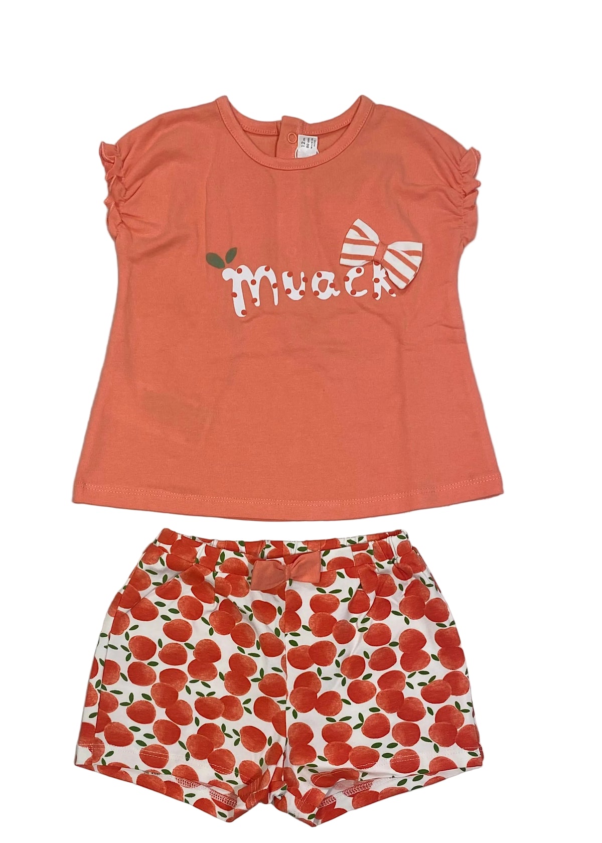 Mayoral Orange Top and Short with Cherry Print