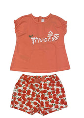 Mayoral Orange Top and Short with Cherry Print