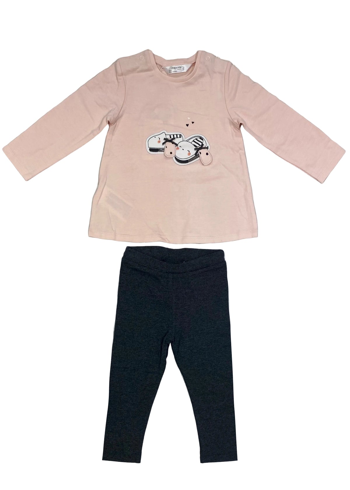 Mayoral Slip-on Embroidered Long Sleeve Top and Pants Set
