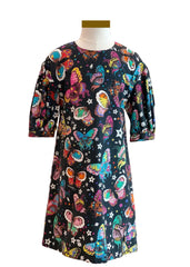 Roberto Cavalli Popeline Butterfly Print Dress