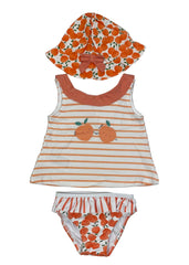 Mayoral Oranges and Stripes 2pc Swimsuit Set