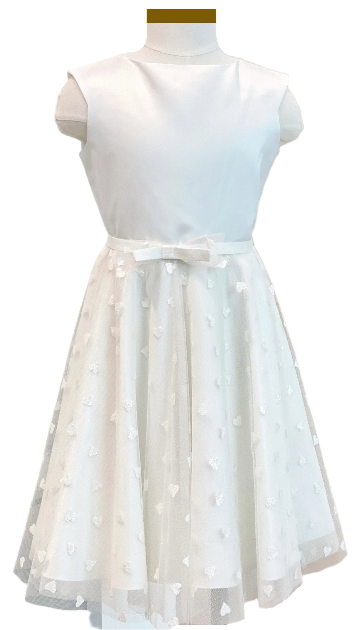 White Sequin Hearts Sissi Dress