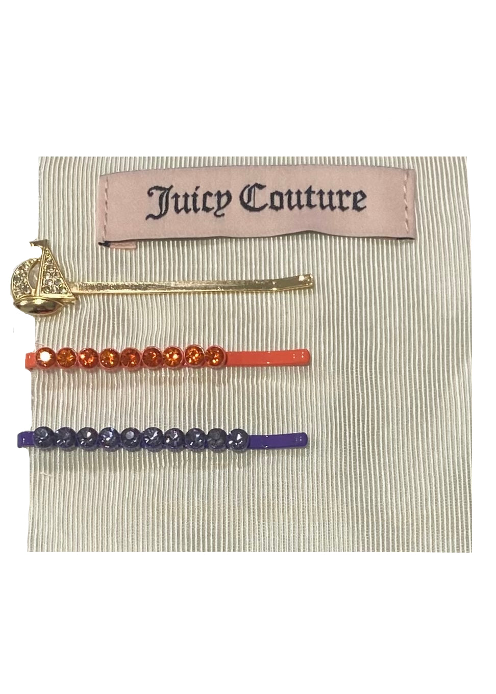 Gold Orange Violet S 3 ICON & RHINESTONE Hair Clip