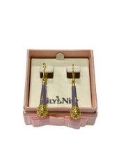 Purple Microphone Lever Back Earrings