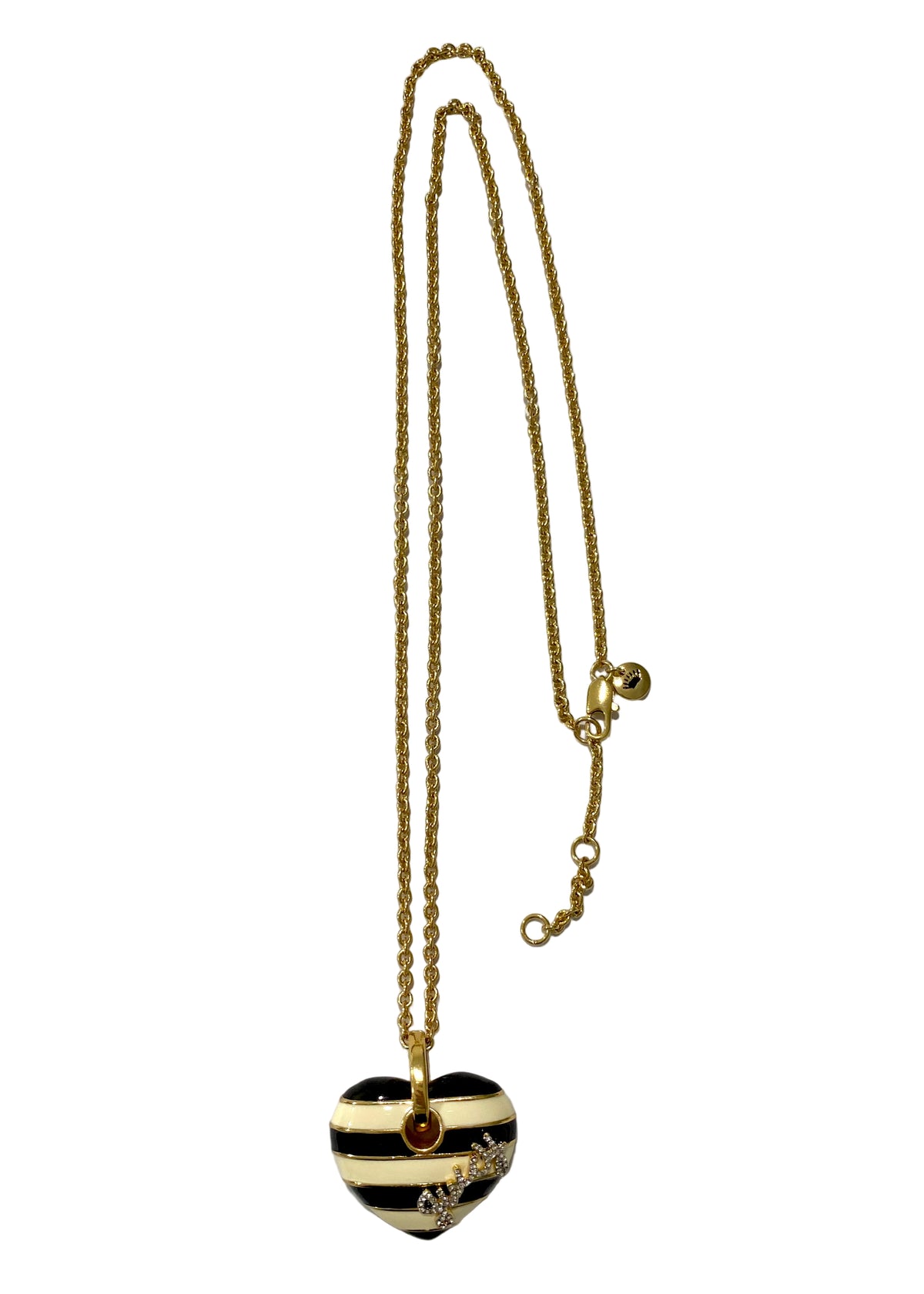 Juicy Couture Stripe Heart Pendant Necklace