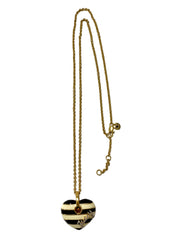 Juicy Couture Stripe Heart Pendant Necklace
