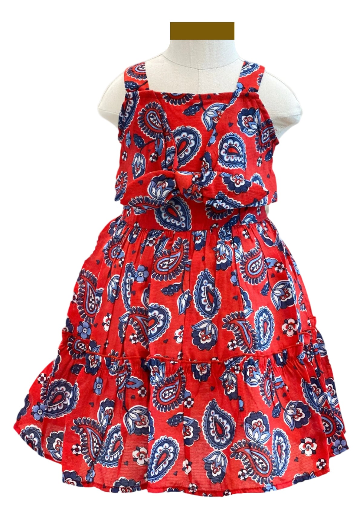 Strap Dress with Frenzy Leaves Design