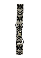 Black, White Beaded Headband