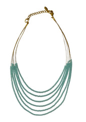 Gold Turquoise Bead Fuse Necklace