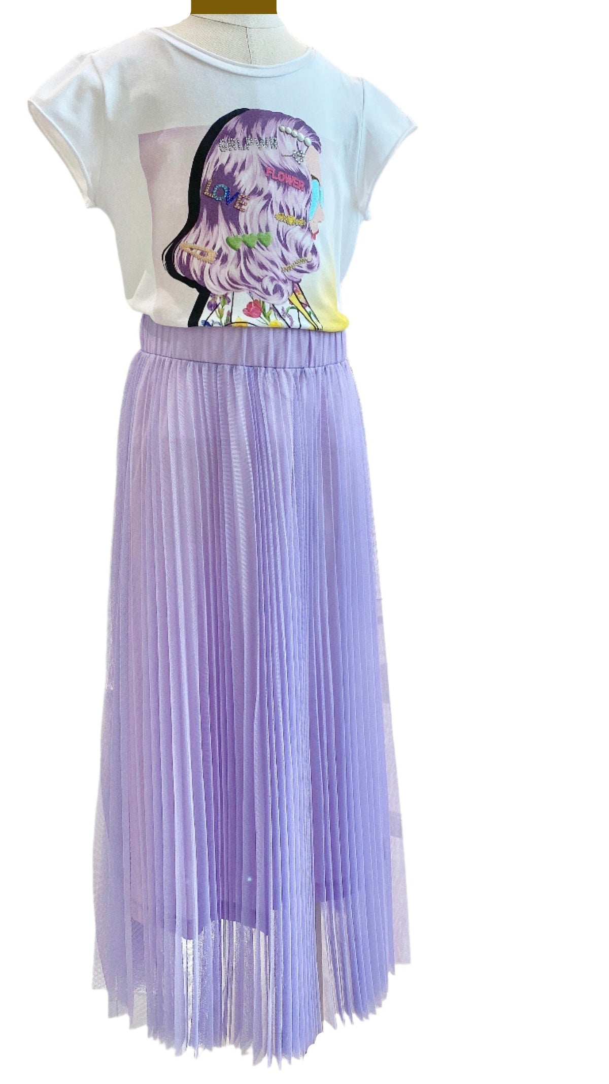 Purple Long Skirt Set