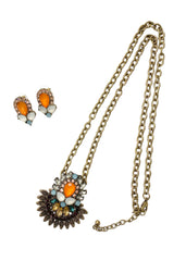 Peacock Seashell Necklace and Earring Set