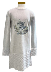 Cozy Cat in Hammock Cashmere Dress with Swarovski Crystals