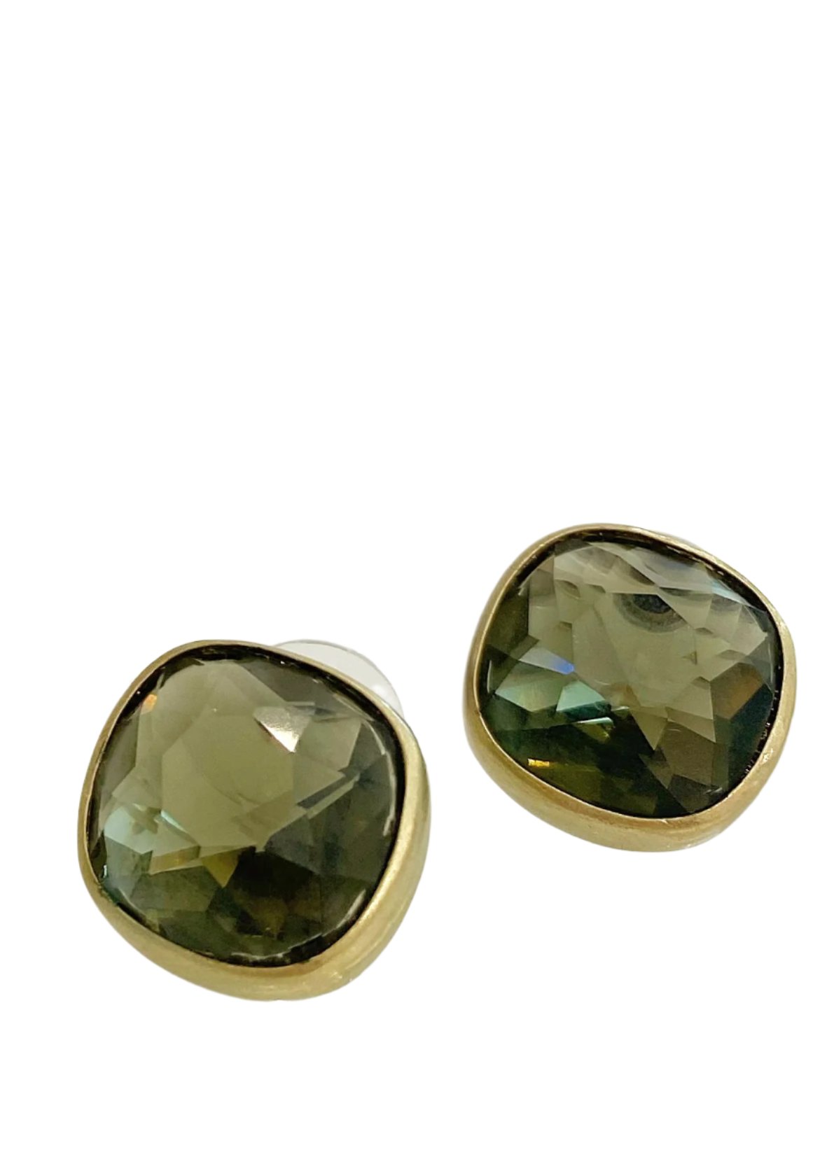 Gold Olive Cosmos Earrings