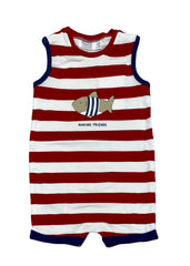 Mayoral Red Stripe Fish Print Shortie