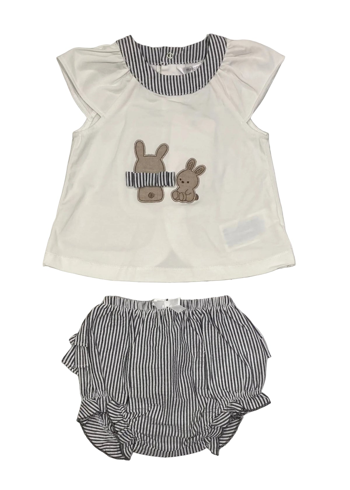 Mayoral Stripe Embroidered Knickers Set