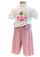 Lovely Girl Floral Top and Pleated Pants
