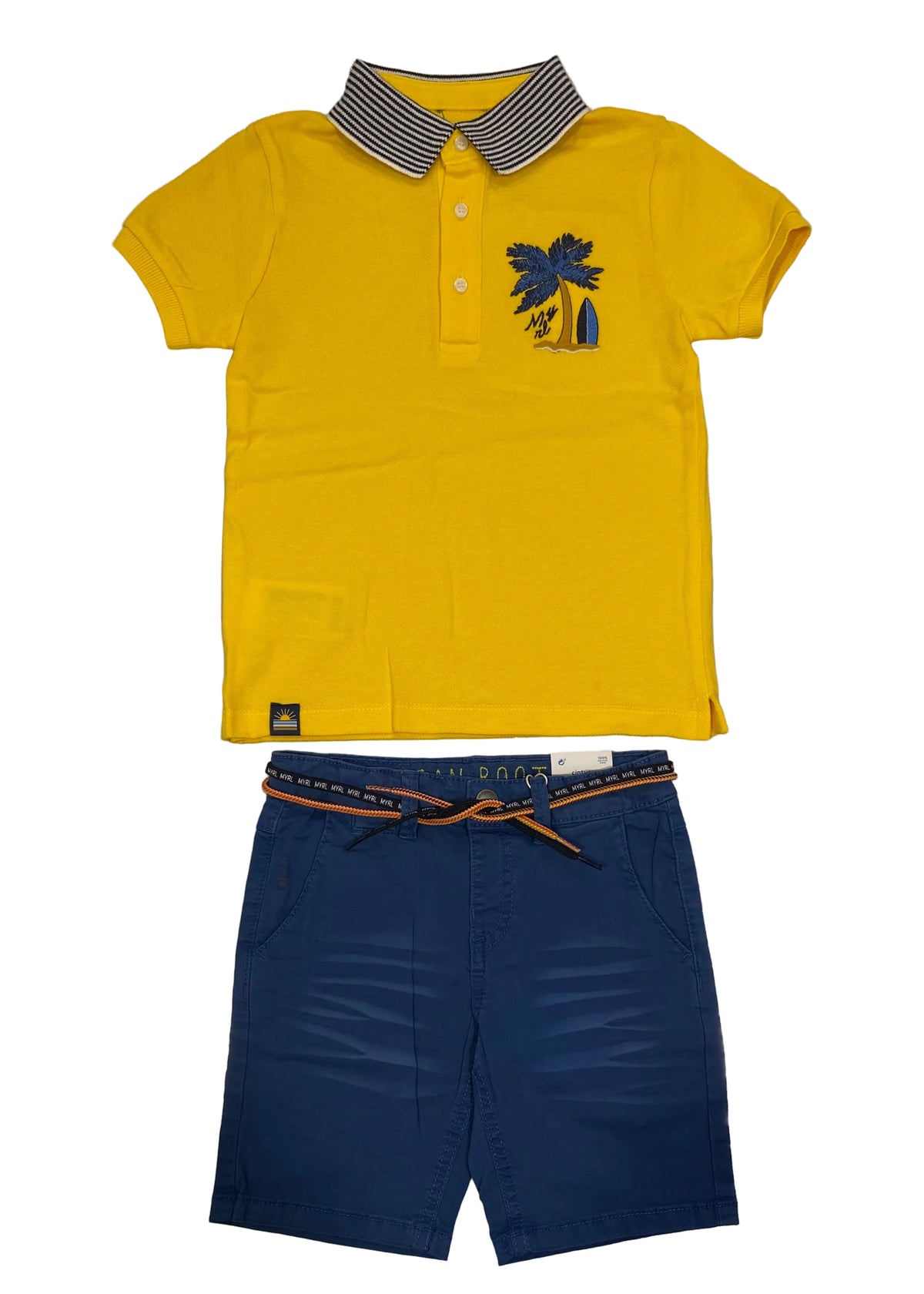 Mayoral Yellow Polo Shirt and Bermuda Short Set