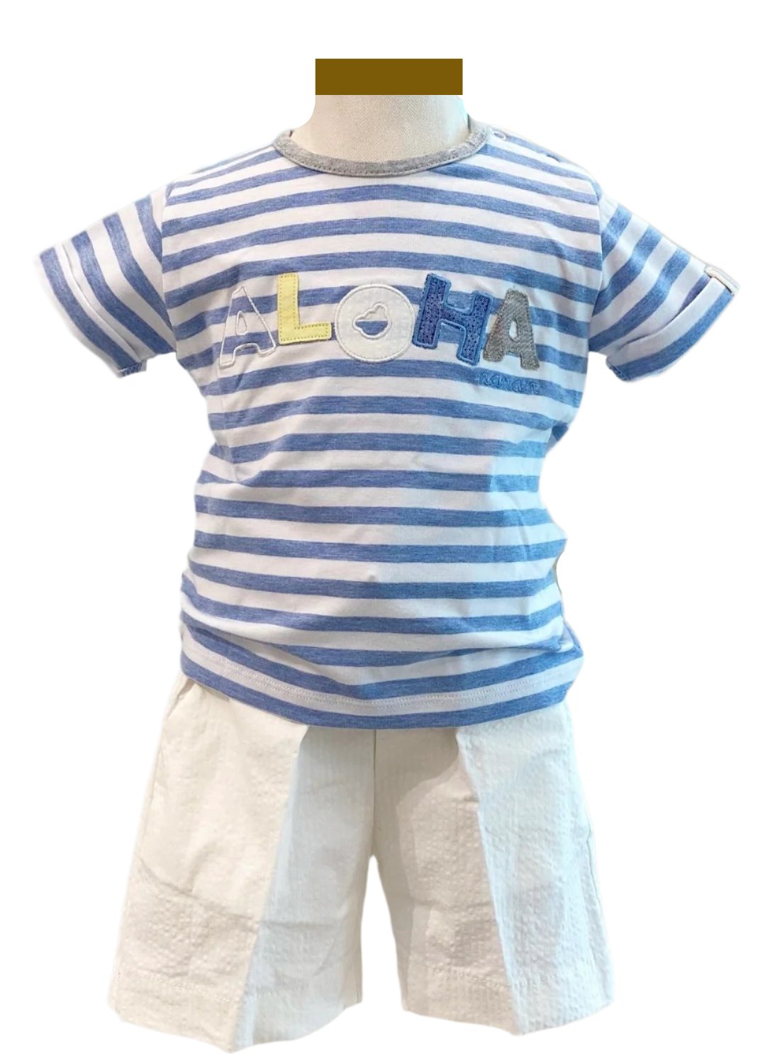 'Aloha' Stripe T-shirt and Short Set with Jacket