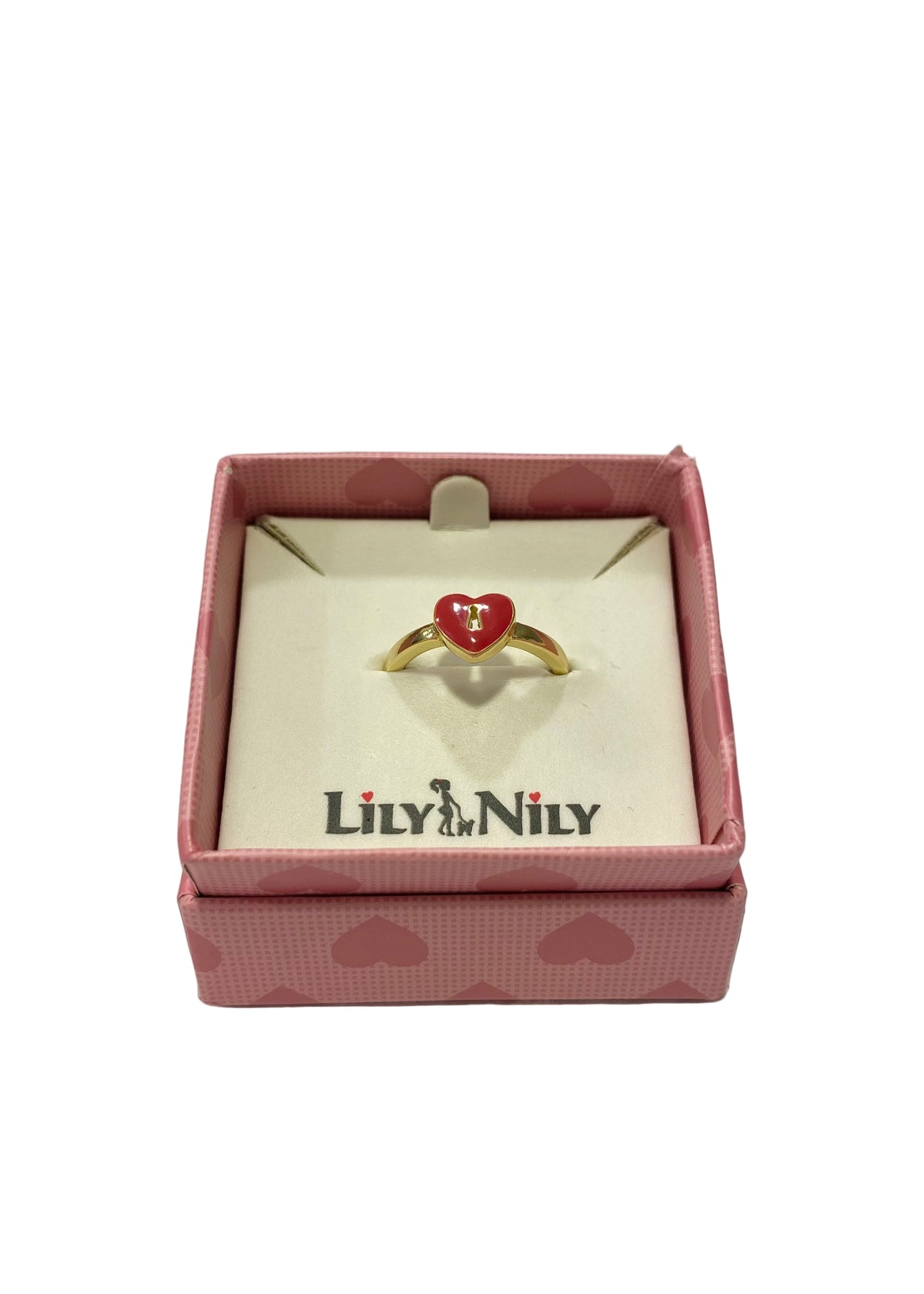 Red Heart Lock Ring