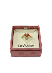 Red Heart Lock Ring