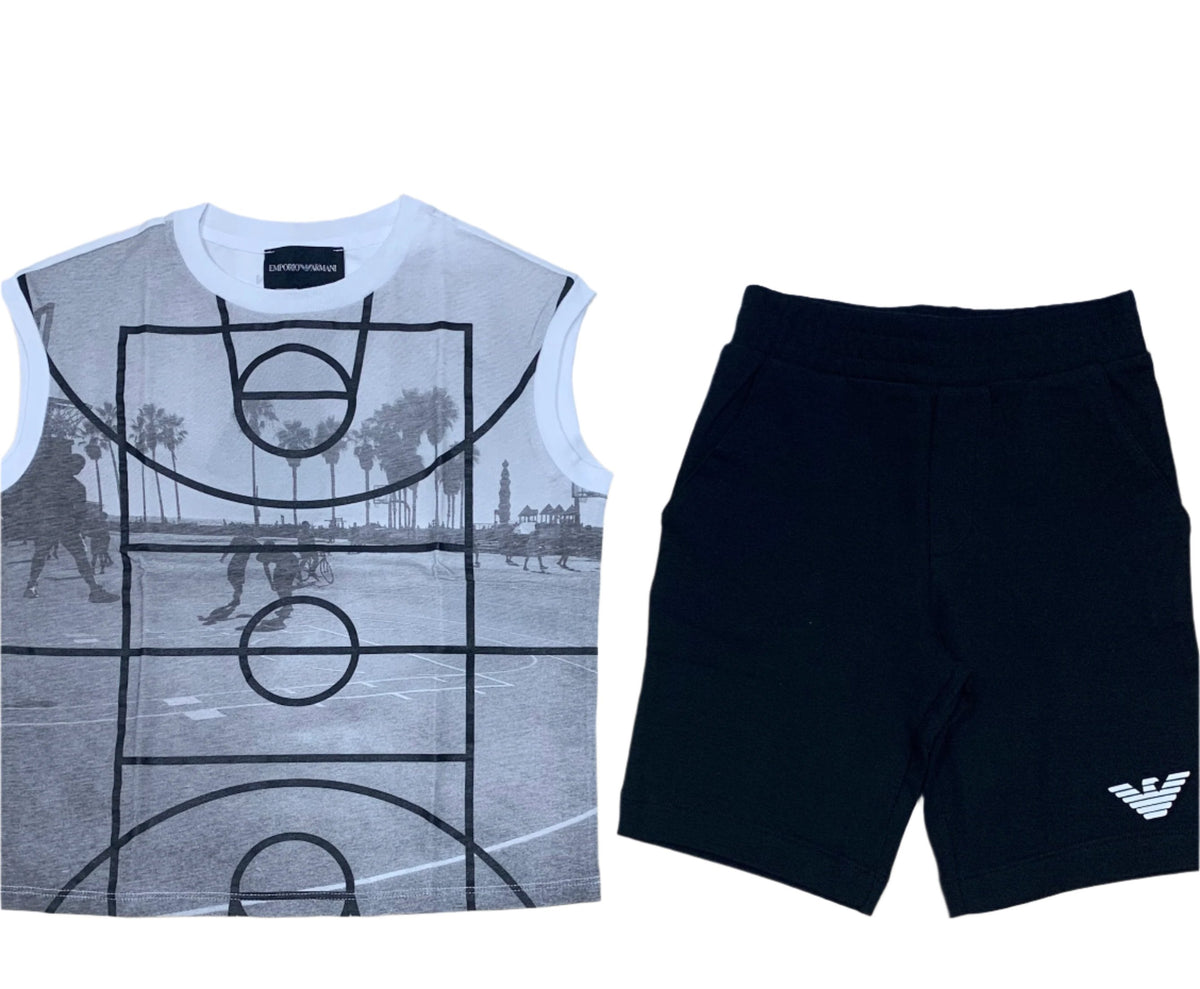 Basketball Court Photographic Print Top and Short Set