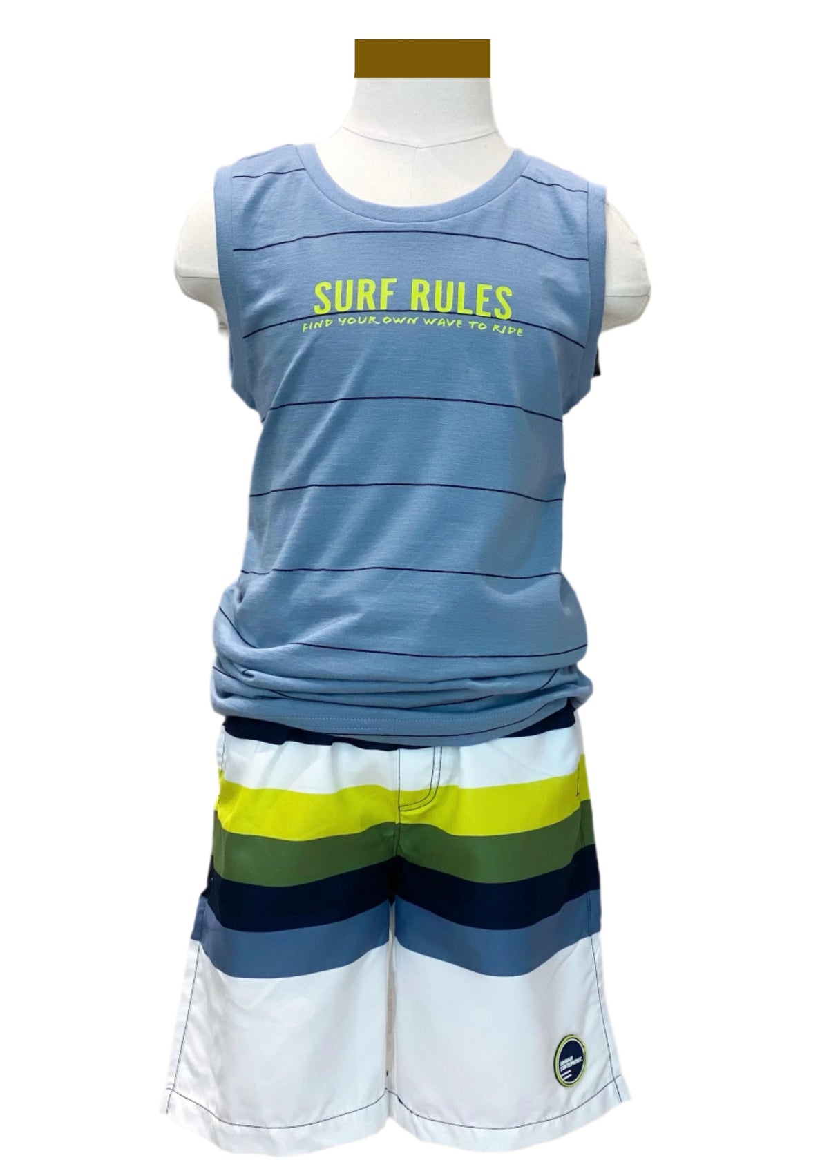 Stripe 'Surf Rules' Sleeveless Top and Short Set