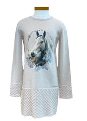 Blaze Horse Winter Cashmere Dress with Swarovski Crystals