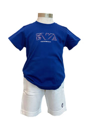Blue EA Eagle Logo T-Shirt and Short Set