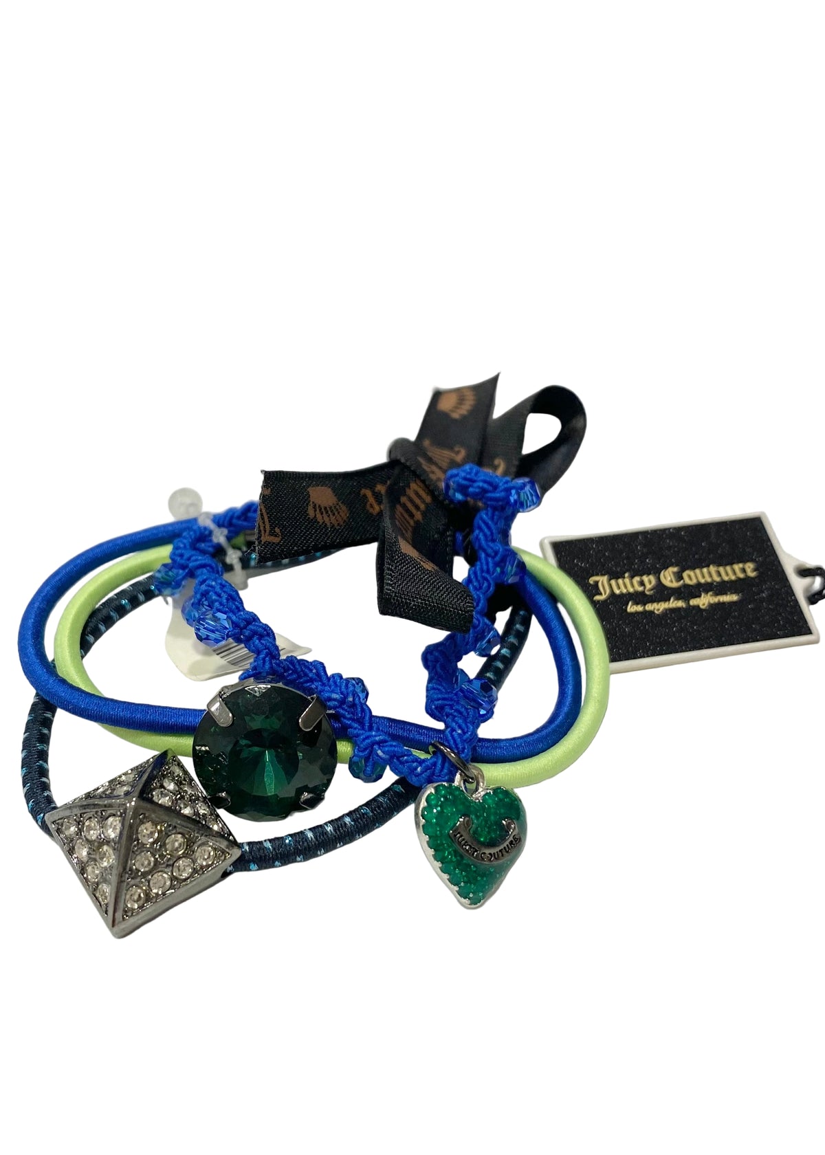 Blue Green Charmy Hair Elastics