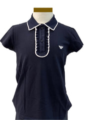 Ribbed Ruffle Girls Polo Shirt