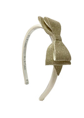 Glittery Gold Bow Headband
