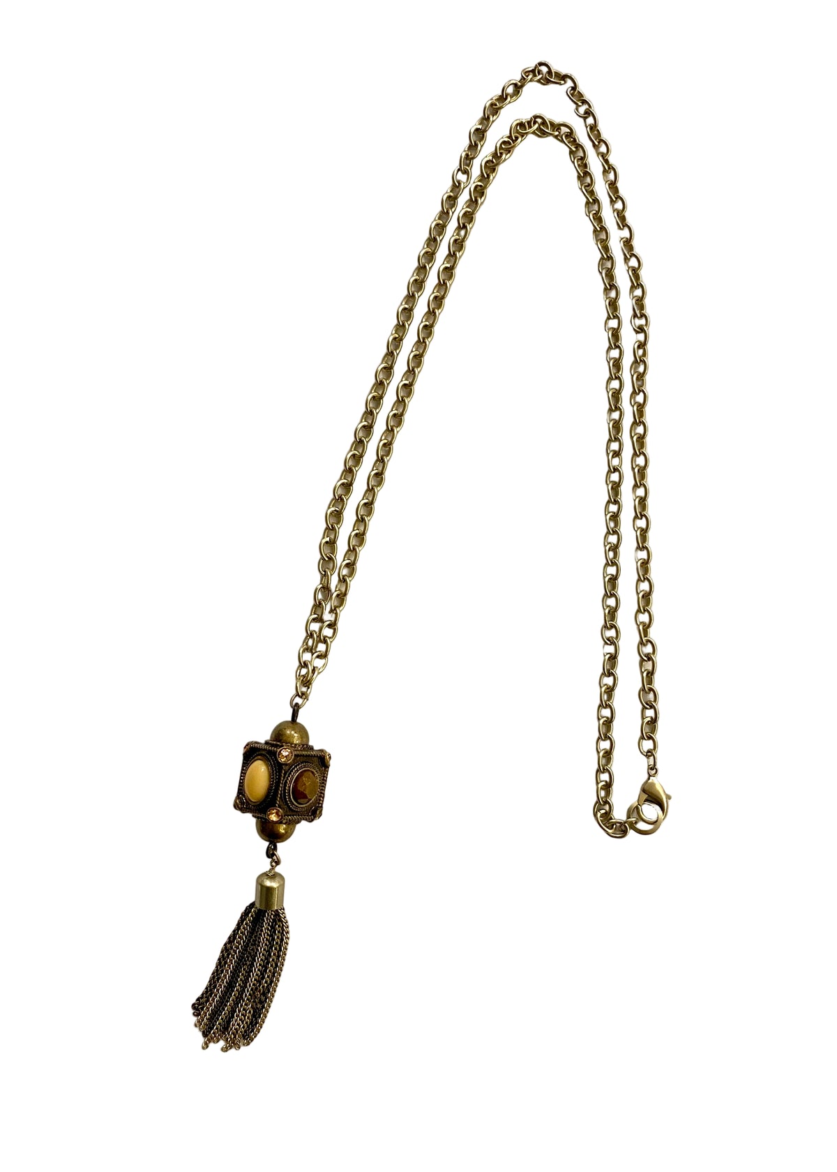 Cubic Tassel Chandelier Necklace