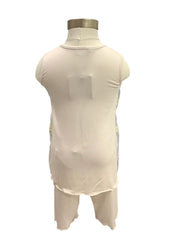 Embroidered Multi-Color Flowers Pyjama Top and Short Set