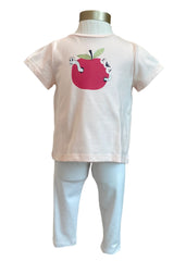 Creepy-crawly Apple Bite Print Top and Leggings Set