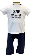 "I Love Dad" Top with Shorts Top and Shorts Set