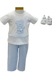 Daddy Bear Embroidery Top and Trouser Set