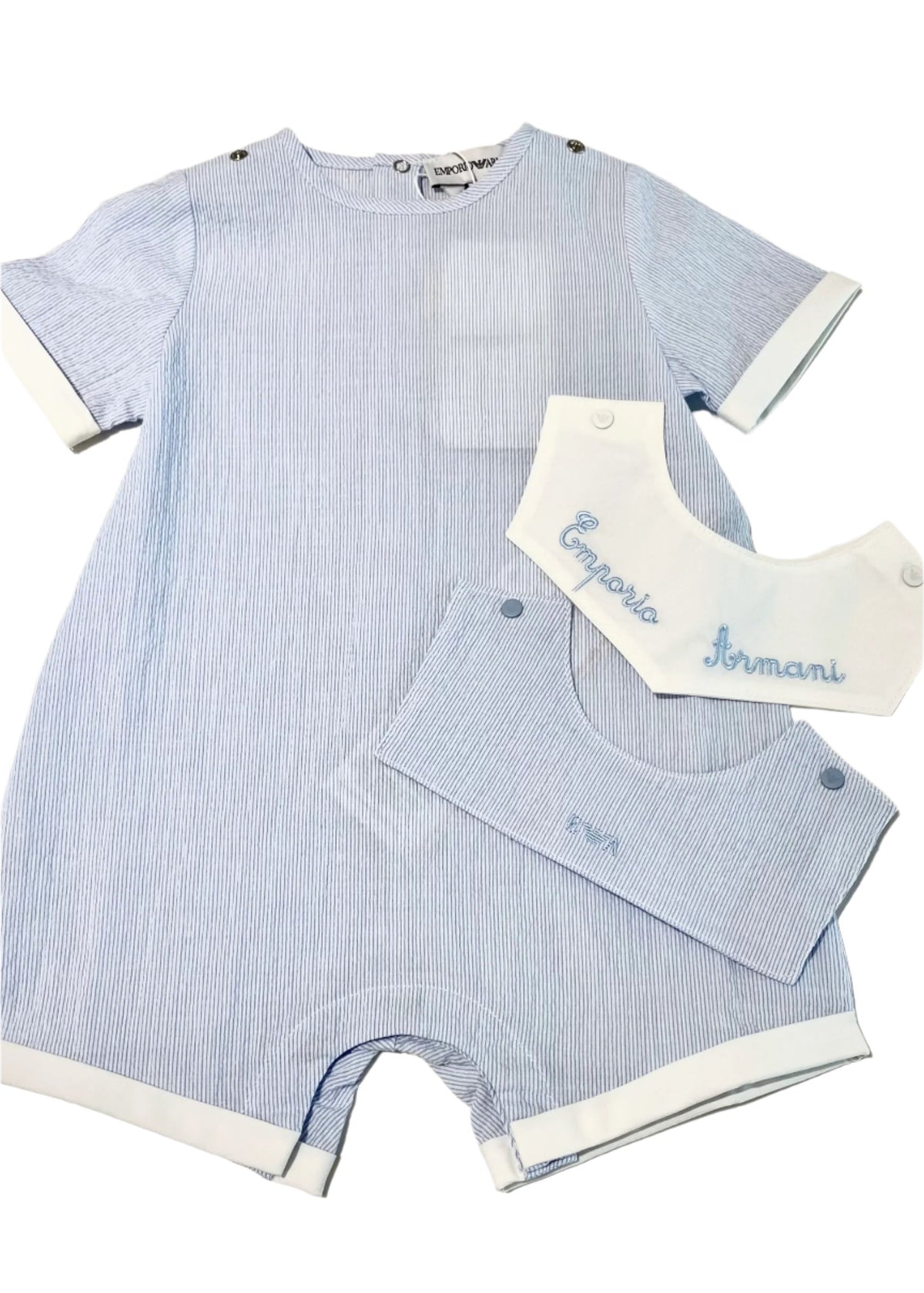 Cotton Crepe Shortie Detachable Bib Set