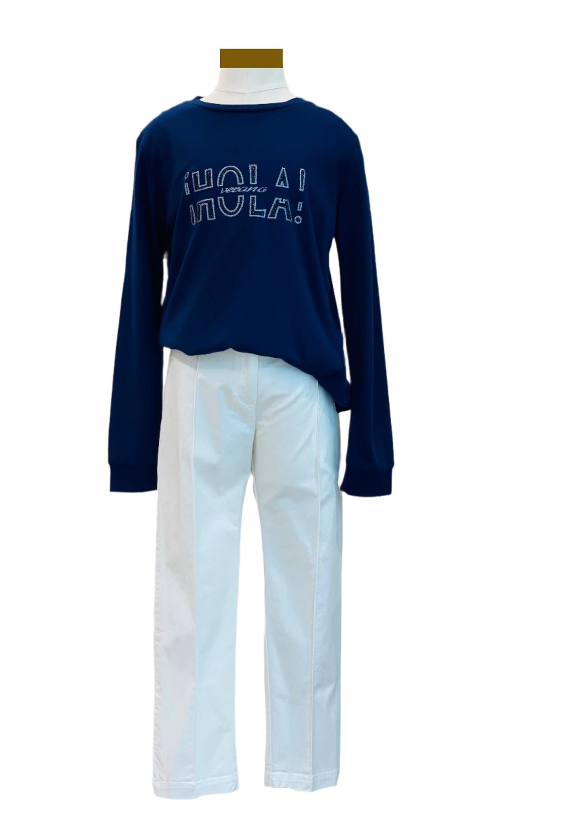 'HOLA!' Long Sleeve Top and Pants Set