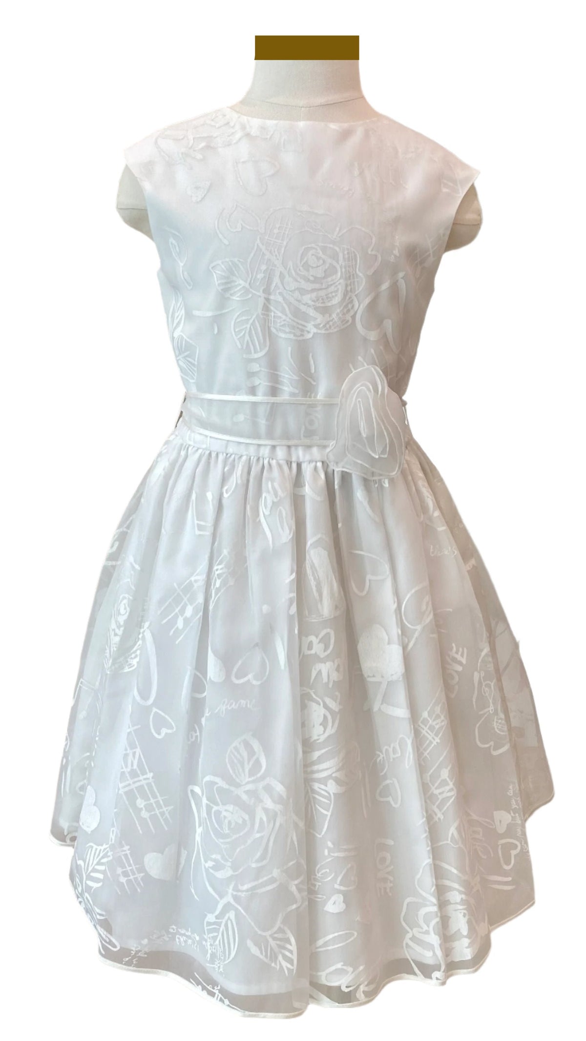 White Reanna Music & Roses Print Dress