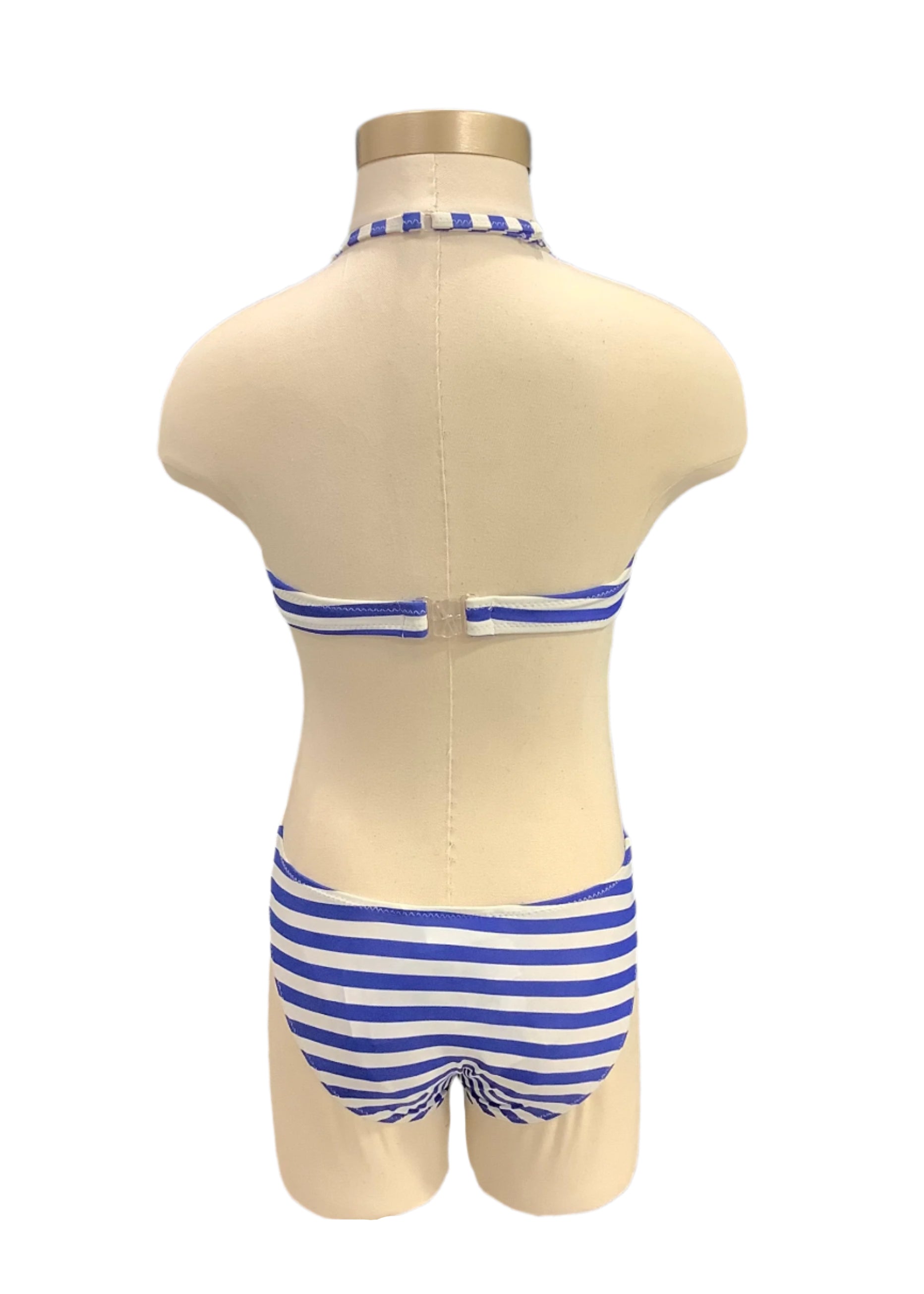 Multi Mid Backless Stripe Swimsuit