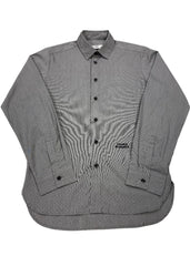 Black Gray Young Versace All Over Micro-dot Embroidery Shirt